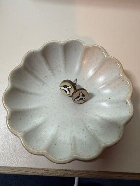 Handcrafted Wooden Stud Earrings in Natural Brown and Black